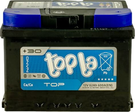 Аккумулятор Topla Top 62Ah R+ 600A (низкобазовый)